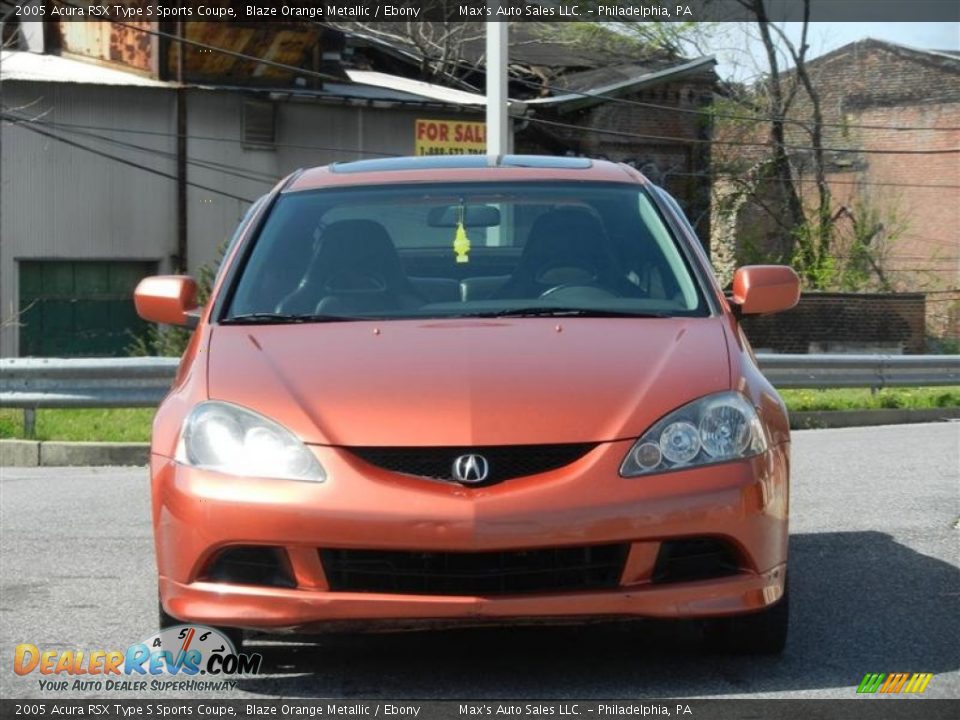 2005 Acura RSX Type S Sports Coupe Blaze Orange Metallic / Ebony Photo #31