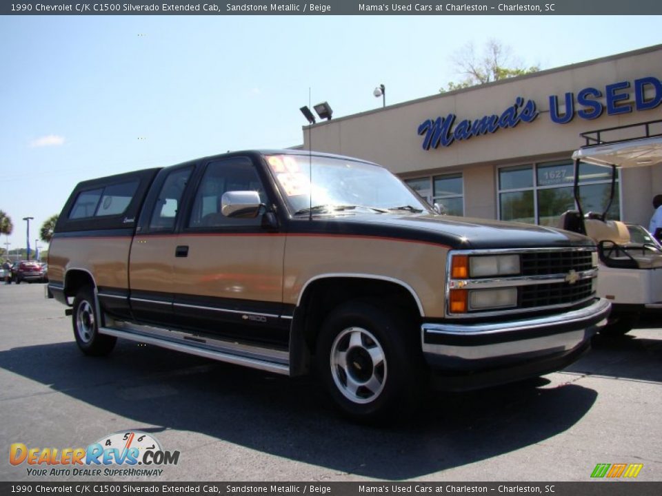 1990 Chevrolet C/K C1500 Silverado Extended Cab Sandstone Metallic / Beige Photo #2