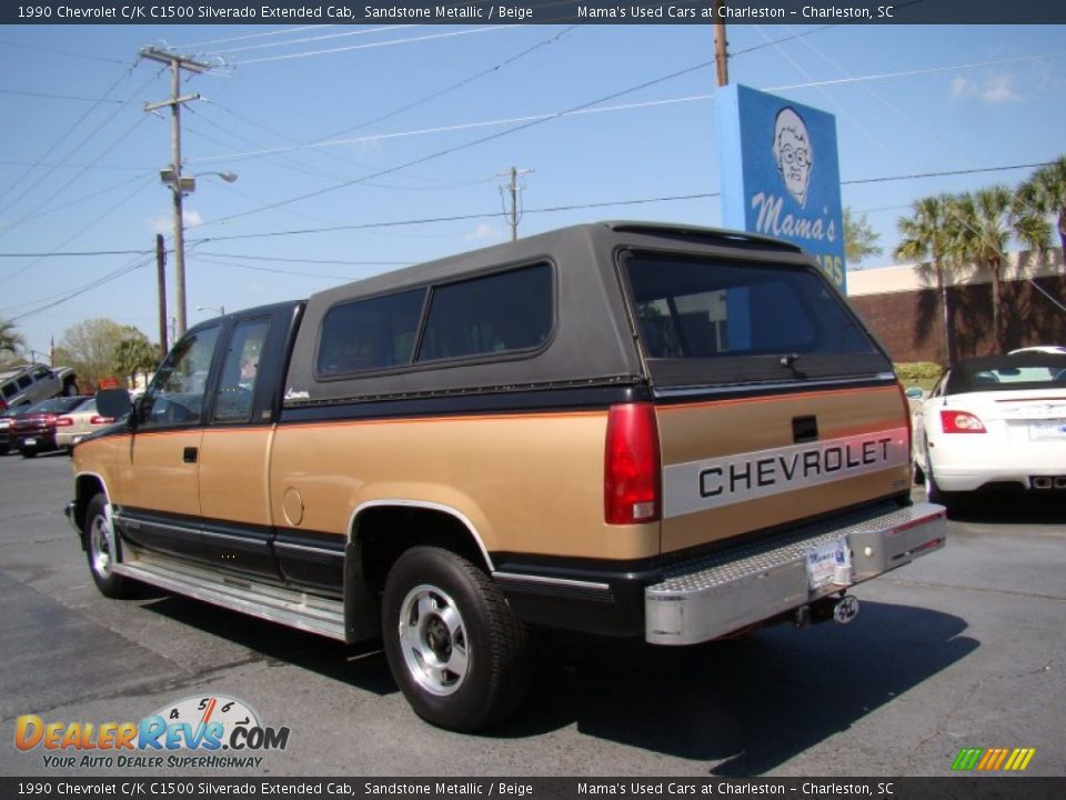1990 Chevrolet C/K C1500 Silverado Extended Cab Sandstone Metallic / Beige Photo #6