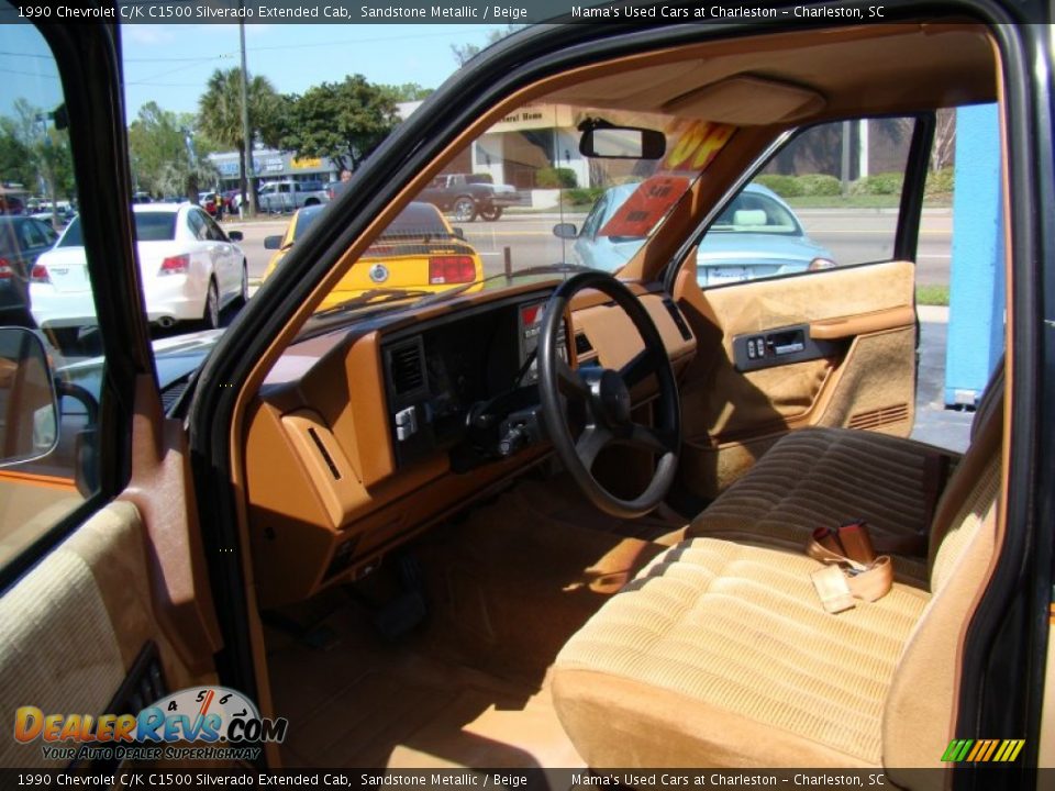 Beige Interior - 1990 Chevrolet C/K C1500 Silverado Extended Cab Photo #10