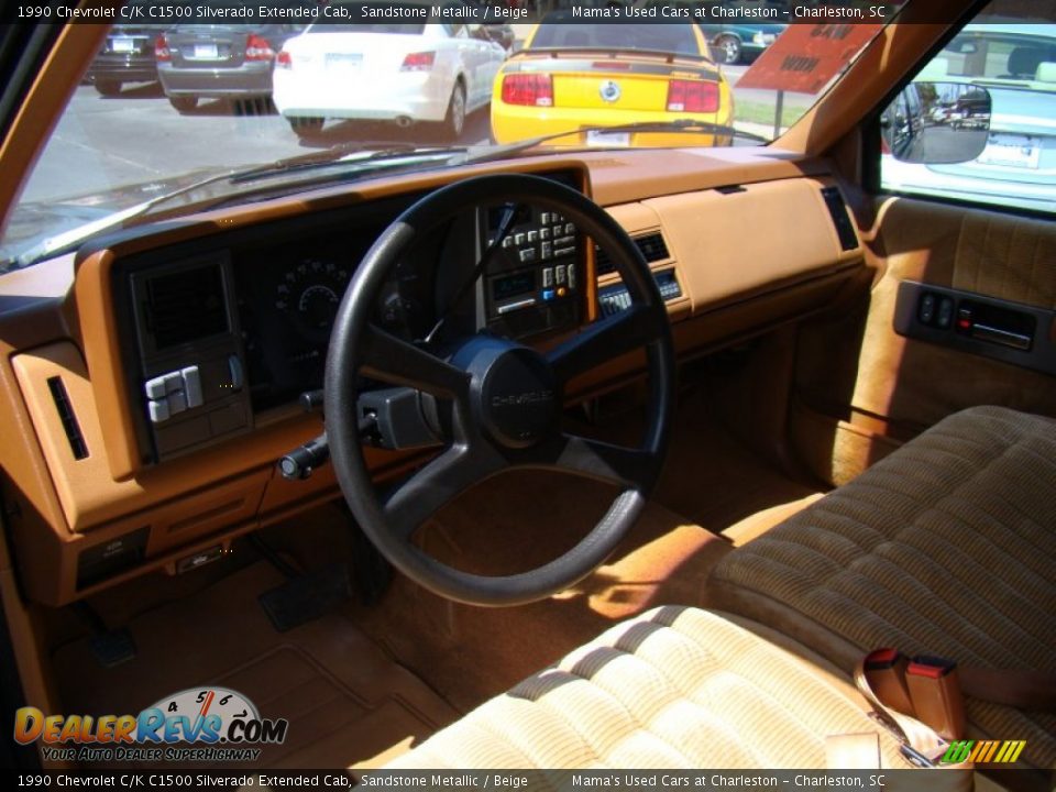1990 Chevrolet C/K C1500 Silverado Extended Cab Sandstone Metallic / Beige Photo #16