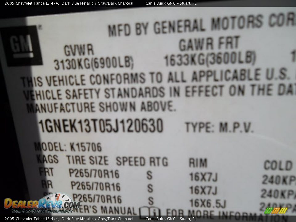 2005 Chevrolet Tahoe LS 4x4 Dark Blue Metallic / Gray/Dark Charcoal Photo #28