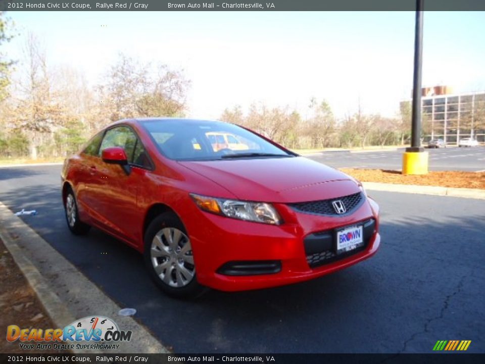 2012 Honda Civic LX Coupe Rallye Red / Gray Photo #1