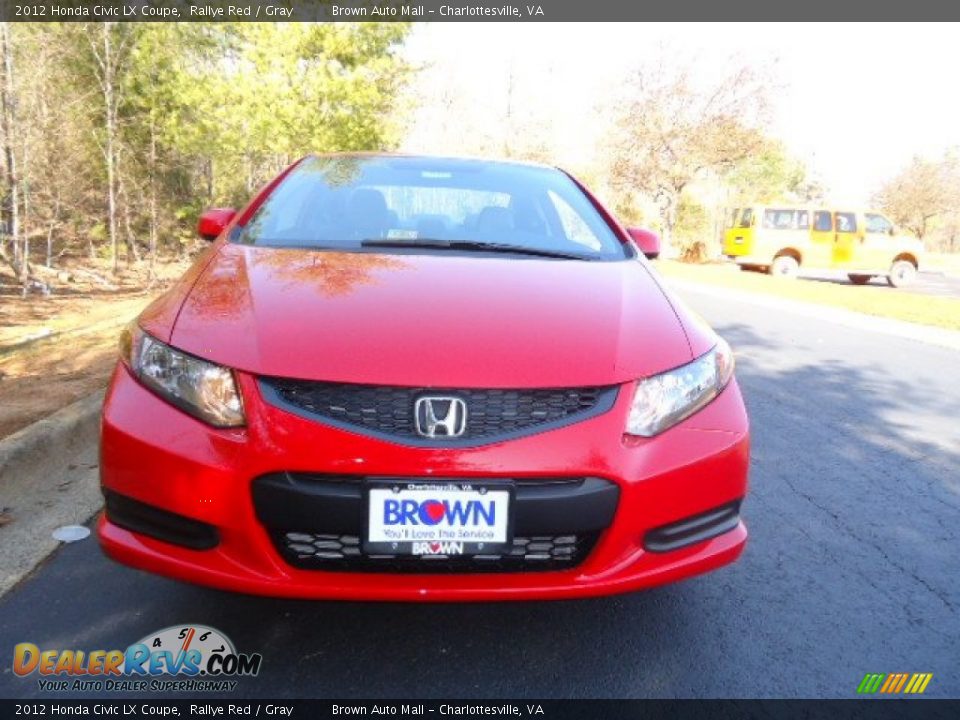 2012 Honda Civic LX Coupe Rallye Red / Gray Photo #2