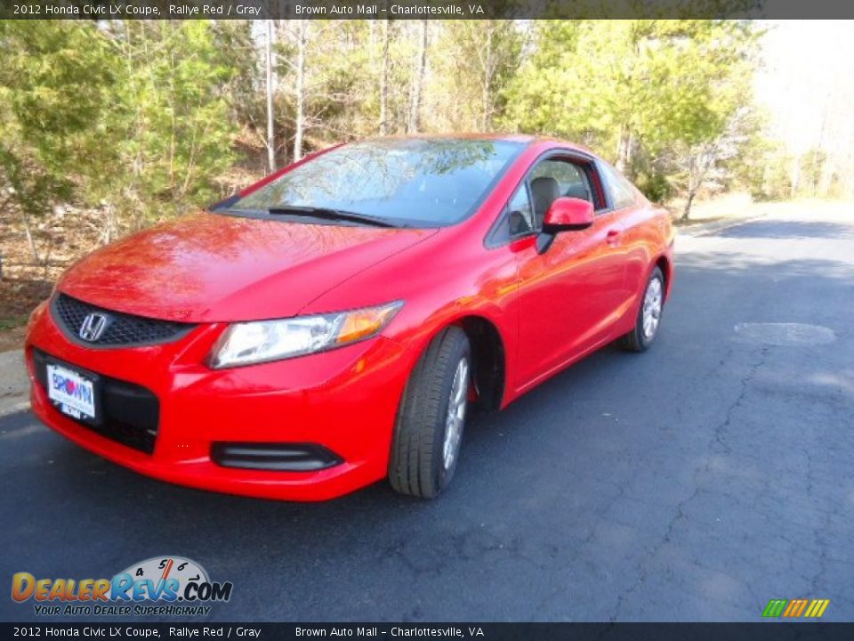 2012 Honda Civic LX Coupe Rallye Red / Gray Photo #3