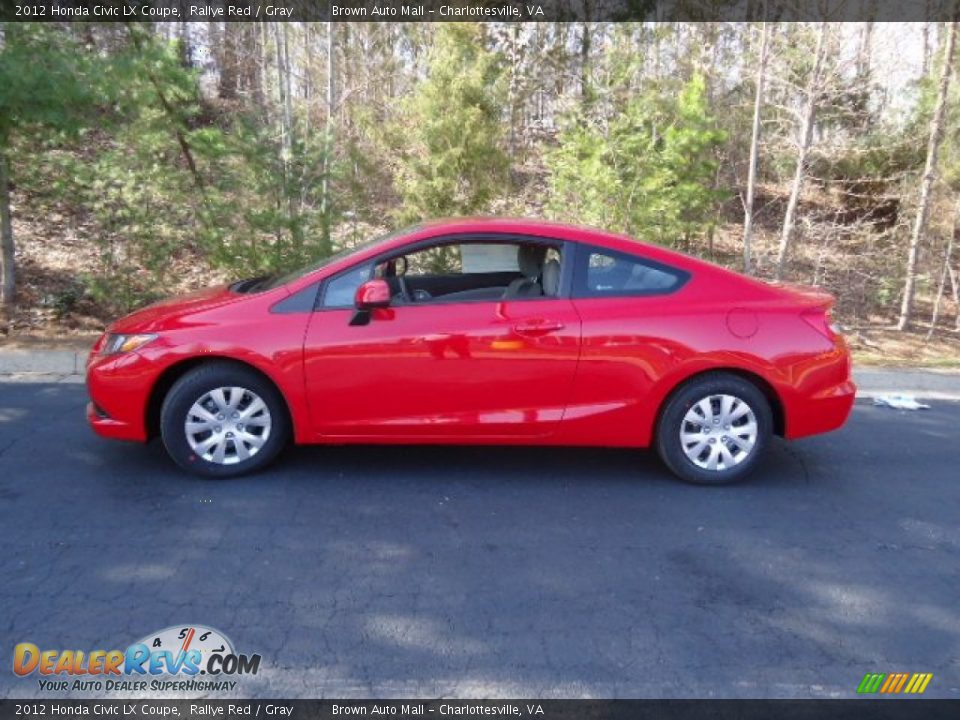 2012 Honda Civic LX Coupe Rallye Red / Gray Photo #4