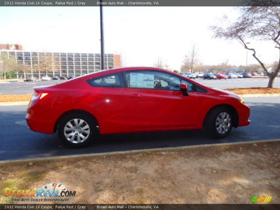 2012 Honda Civic LX Coupe Rallye Red / Gray Photo #8