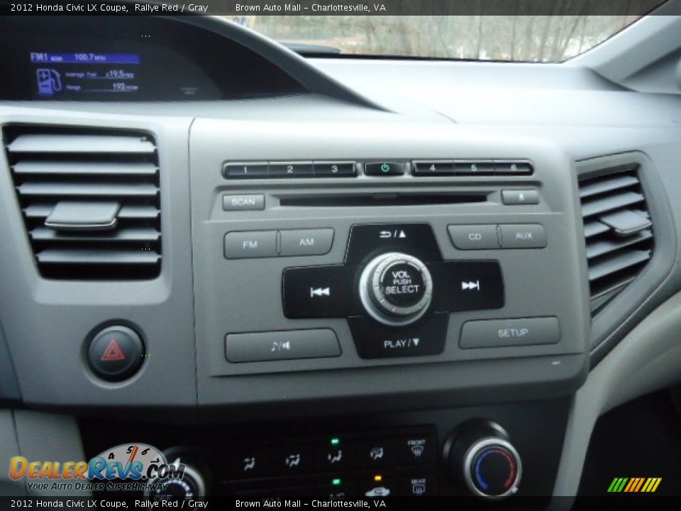 2012 Honda Civic LX Coupe Rallye Red / Gray Photo #24