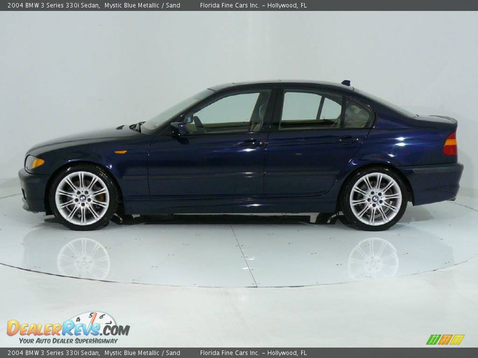 2004 BMW 3 Series 330i Sedan Mystic Blue Metallic / Sand Photo #3