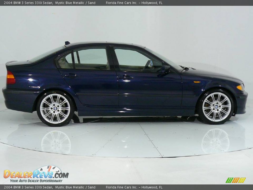 2004 BMW 3 Series 330i Sedan Mystic Blue Metallic / Sand Photo #4