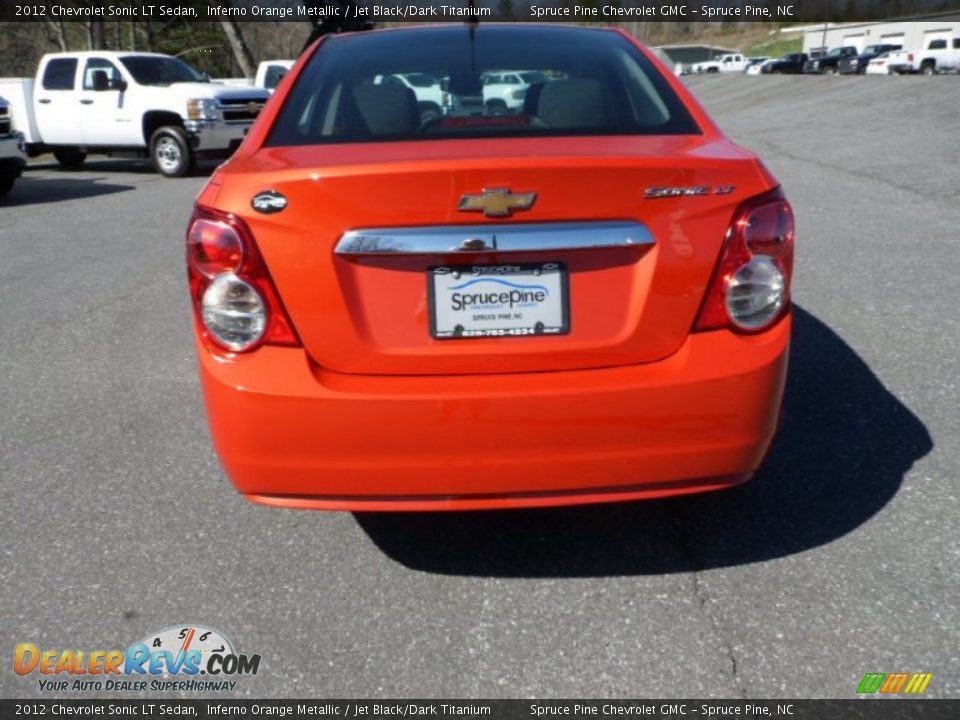 2012 Chevrolet Sonic LT Sedan Inferno Orange Metallic / Jet Black/Dark Titanium Photo #7