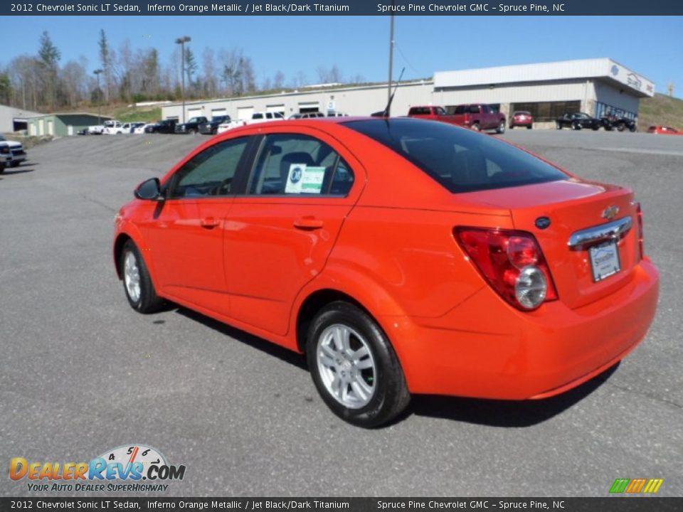 2012 Chevrolet Sonic LT Sedan Inferno Orange Metallic / Jet Black/Dark Titanium Photo #8
