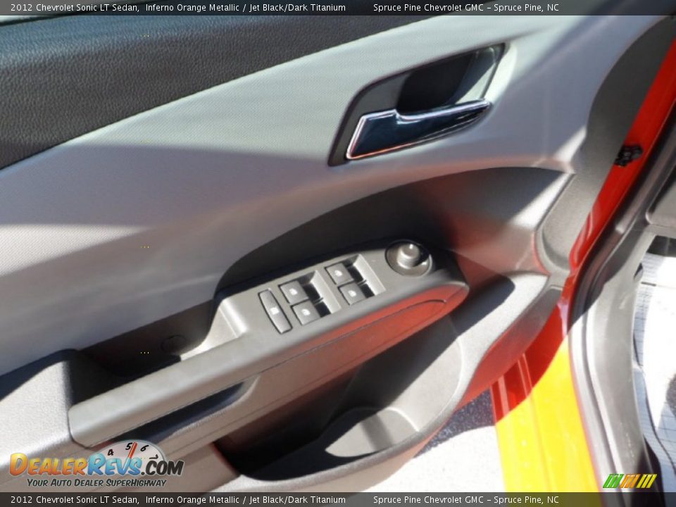 2012 Chevrolet Sonic LT Sedan Inferno Orange Metallic / Jet Black/Dark Titanium Photo #9