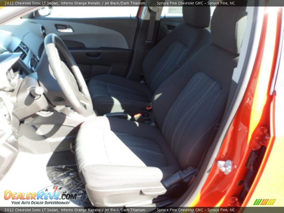 2012 Chevrolet Sonic LT Sedan Inferno Orange Metallic / Jet Black/Dark Titanium Photo #10