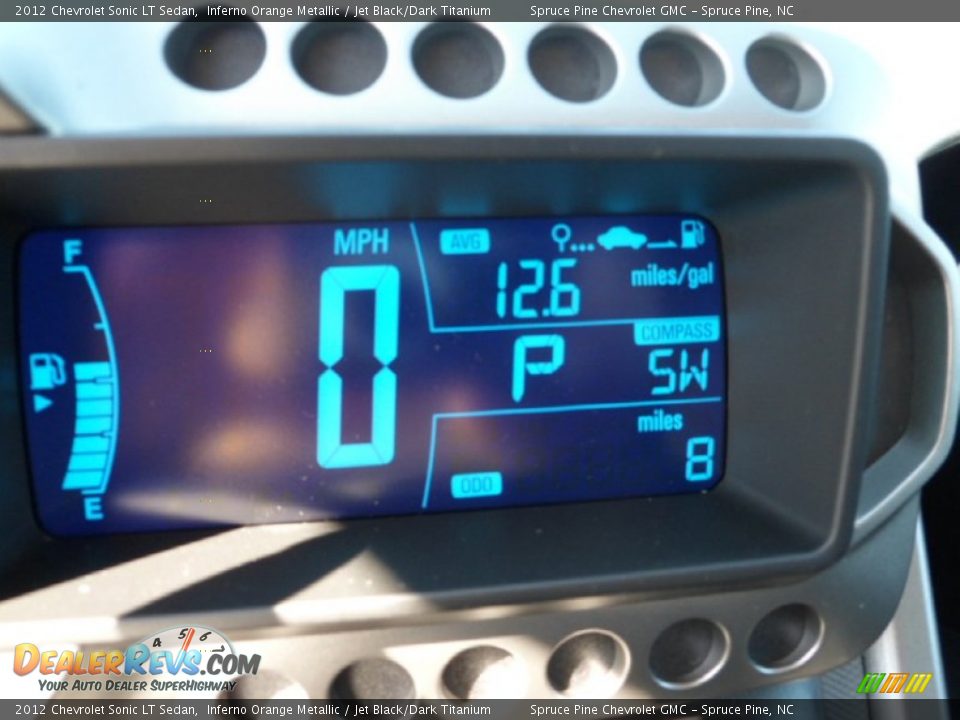 2012 Chevrolet Sonic LT Sedan Inferno Orange Metallic / Jet Black/Dark Titanium Photo #11