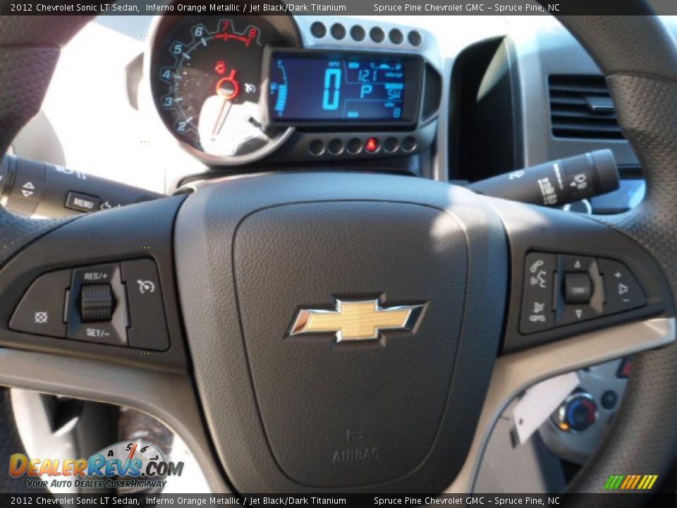 2012 Chevrolet Sonic LT Sedan Inferno Orange Metallic / Jet Black/Dark Titanium Photo #13