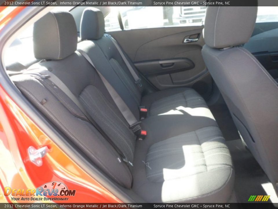 2012 Chevrolet Sonic LT Sedan Inferno Orange Metallic / Jet Black/Dark Titanium Photo #16