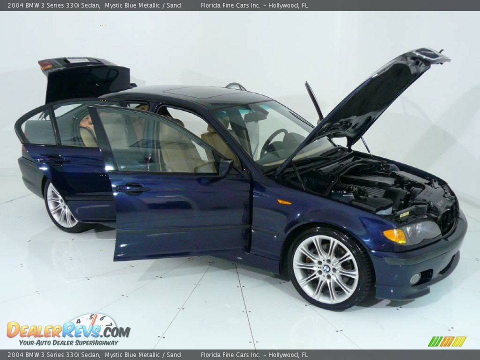 2004 BMW 3 Series 330i Sedan Mystic Blue Metallic / Sand Photo #7