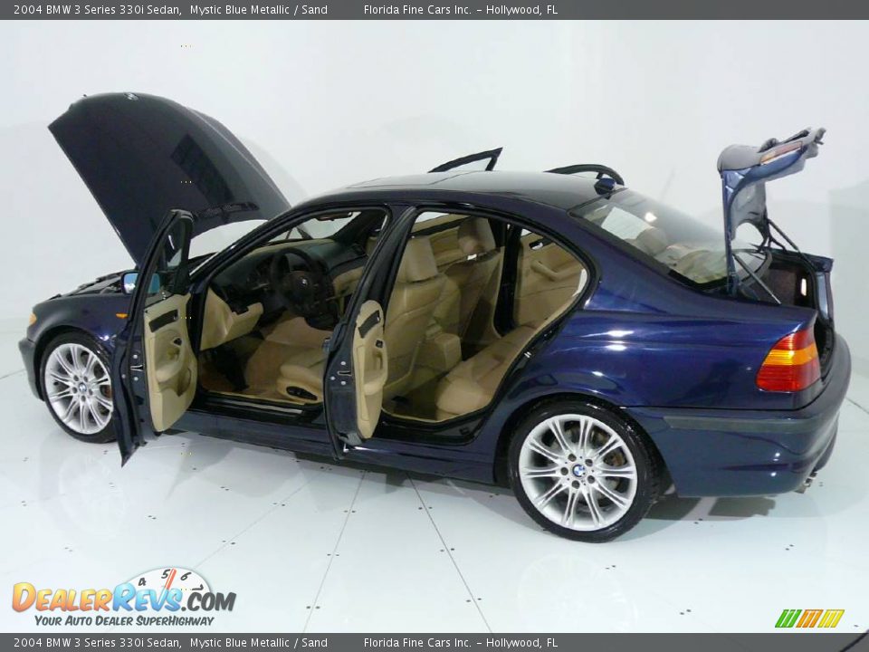 2004 BMW 3 Series 330i Sedan Mystic Blue Metallic / Sand Photo #8