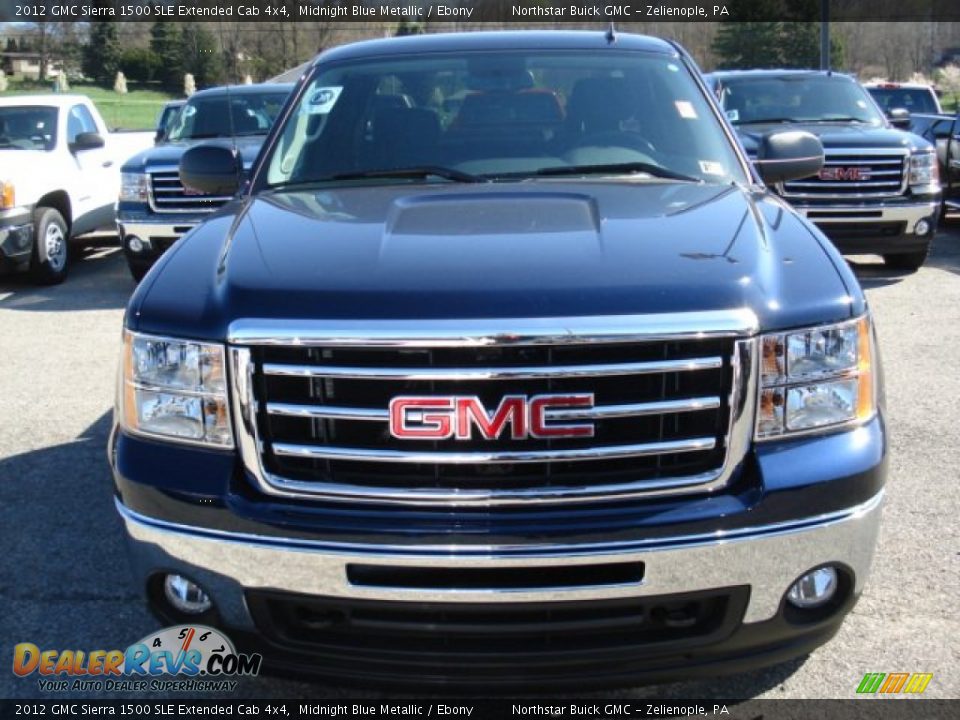 2012 GMC Sierra 1500 SLE Extended Cab 4x4 Midnight Blue Metallic / Ebony Photo #3