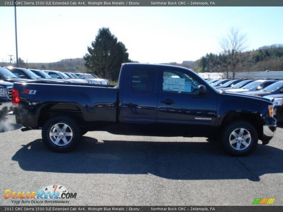 2012 GMC Sierra 1500 SLE Extended Cab 4x4 Midnight Blue Metallic / Ebony Photo #5