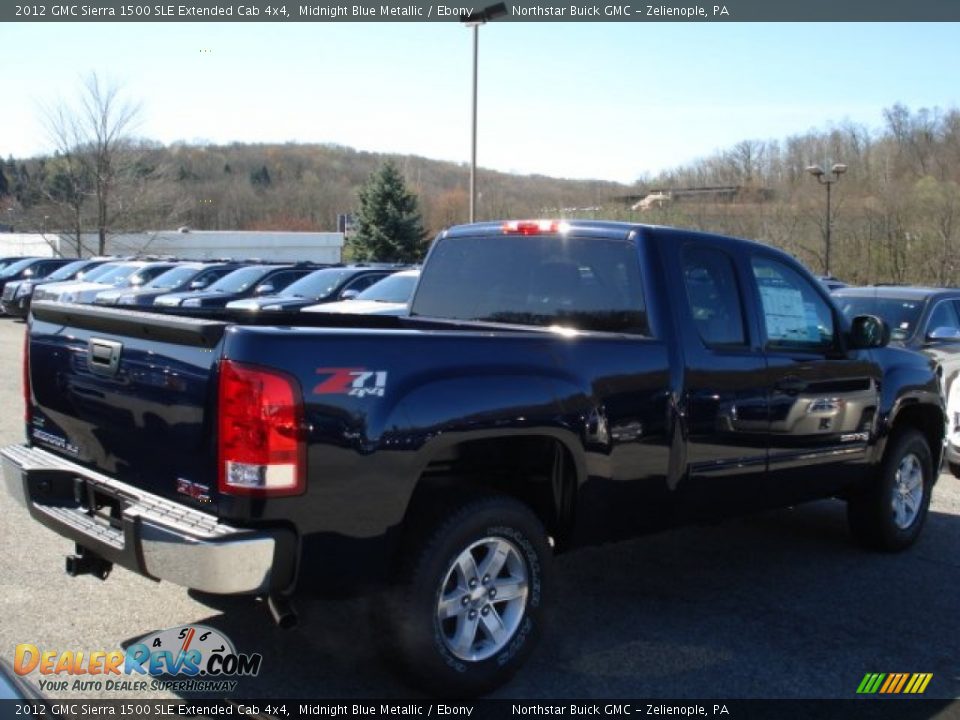 2012 GMC Sierra 1500 SLE Extended Cab 4x4 Midnight Blue Metallic / Ebony Photo #6