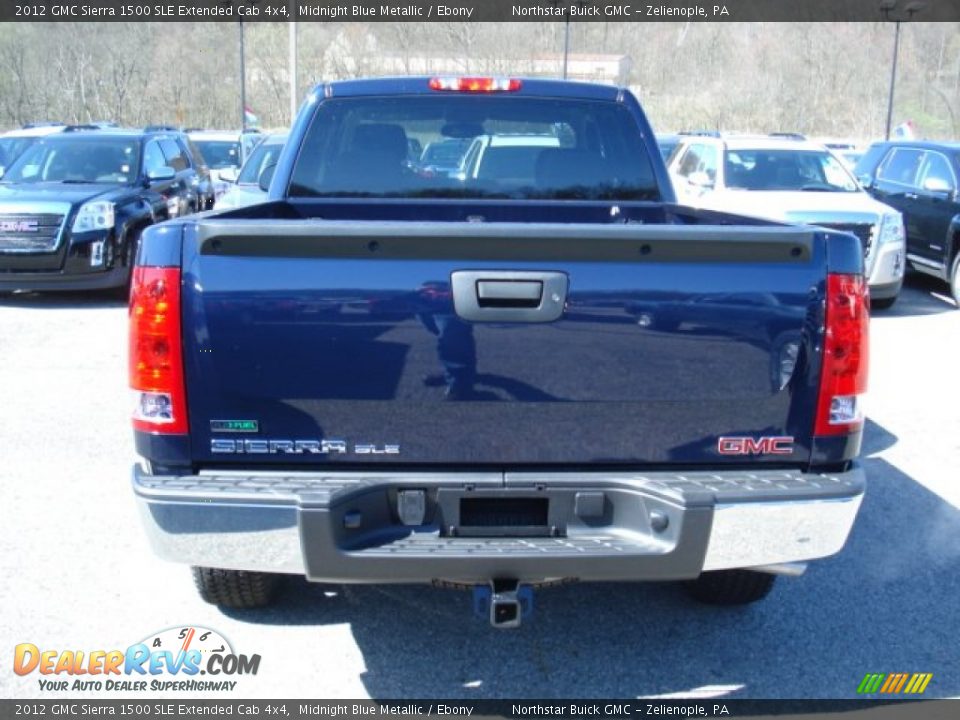 2012 GMC Sierra 1500 SLE Extended Cab 4x4 Midnight Blue Metallic / Ebony Photo #7