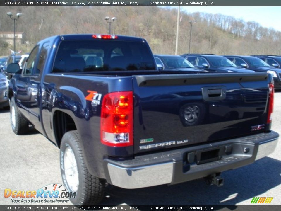 2012 GMC Sierra 1500 SLE Extended Cab 4x4 Midnight Blue Metallic / Ebony Photo #8