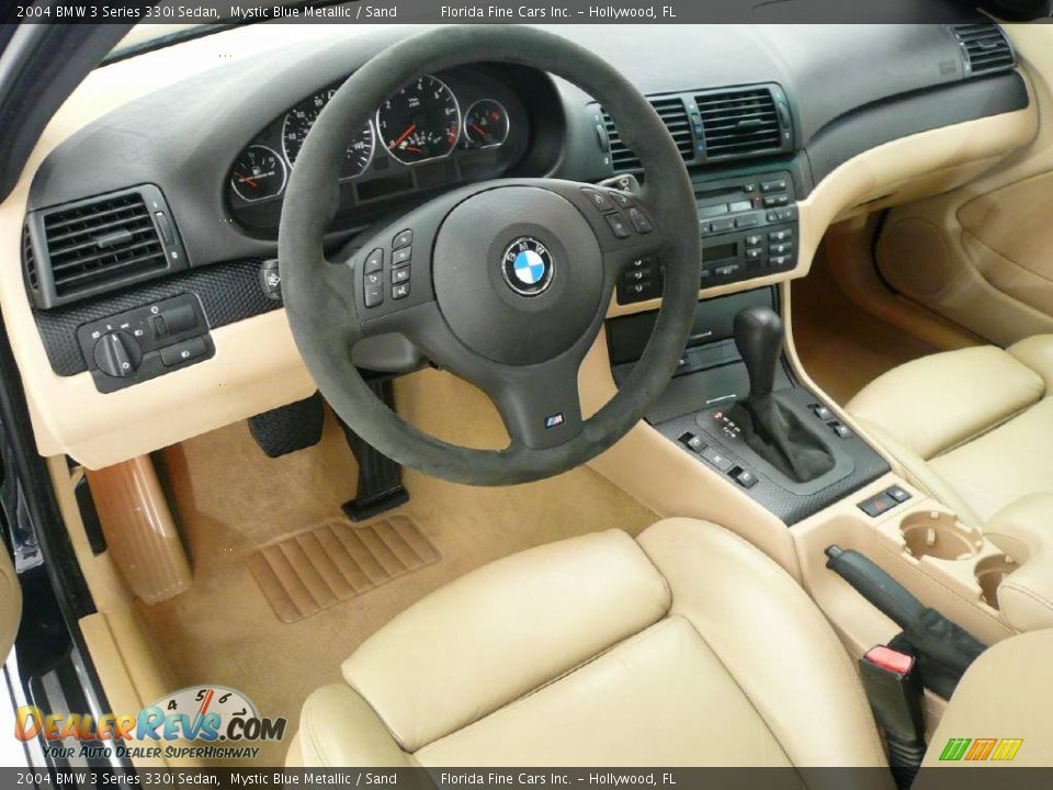 2004 BMW 3 Series 330i Sedan Mystic Blue Metallic / Sand Photo #13