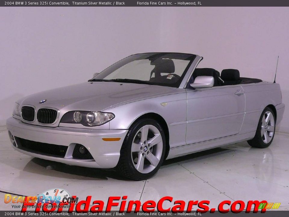 2004 BMW 3 Series 325i Convertible Titanium Silver Metallic / Black Photo #1