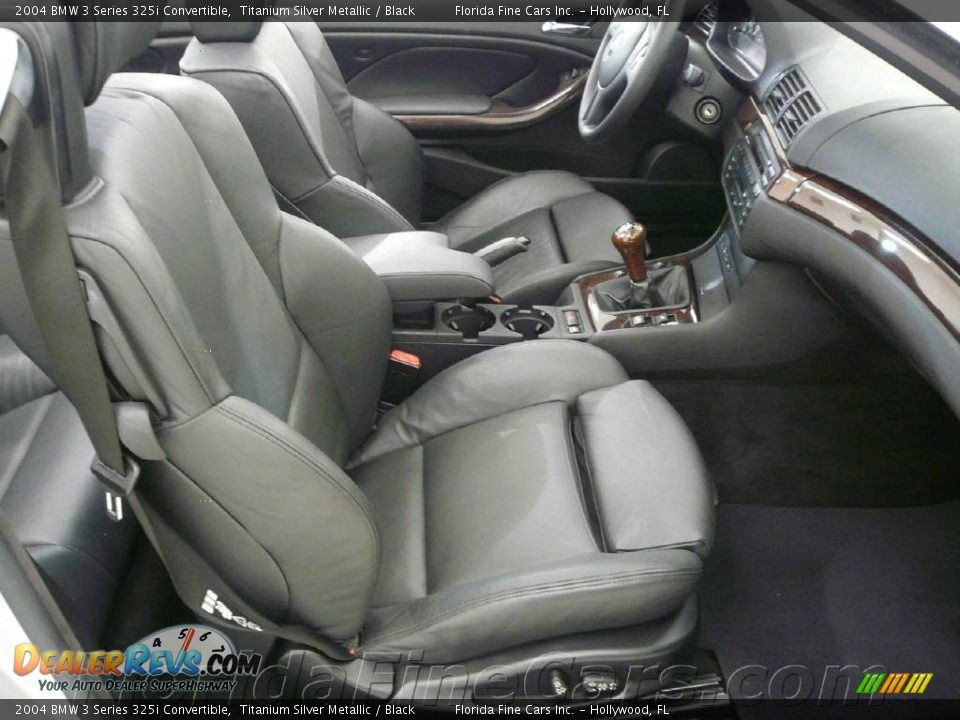 2004 BMW 3 Series 325i Convertible Titanium Silver Metallic / Black Photo #14