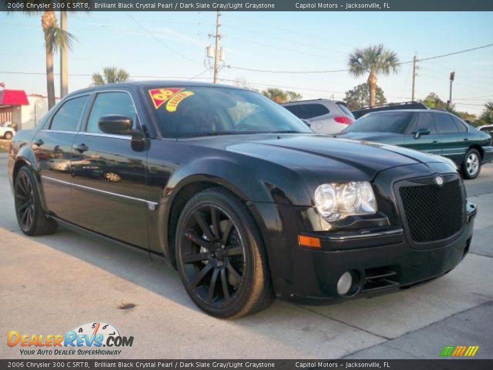 2006 Chrysler 300 C SRT8 Brilliant Black Crystal Pearl / Dark Slate Gray/Light Graystone Photo #2