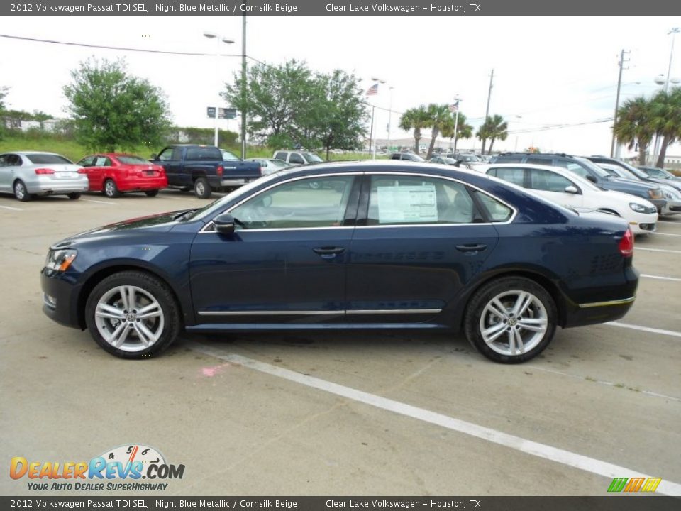 2012 Volkswagen Passat TDI SEL Night Blue Metallic / Cornsilk Beige Photo #4