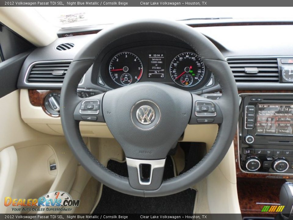 2012 Volkswagen Passat TDI SEL Night Blue Metallic / Cornsilk Beige Photo #16
