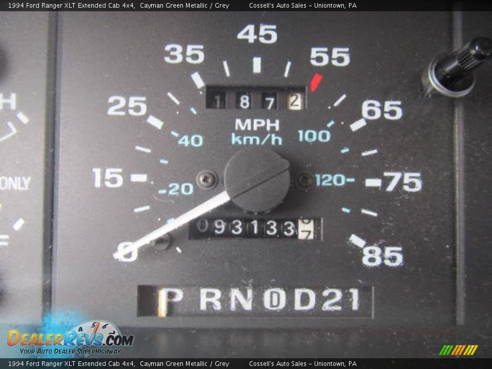 1994 Ford Ranger XLT Extended Cab 4x4 Cayman Green Metallic / Grey Photo #15