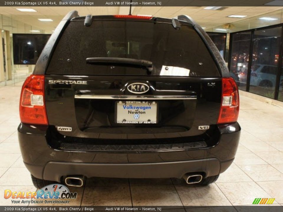 2009 Kia Sportage LX V6 4x4 Black Cherry / Beige Photo #6
