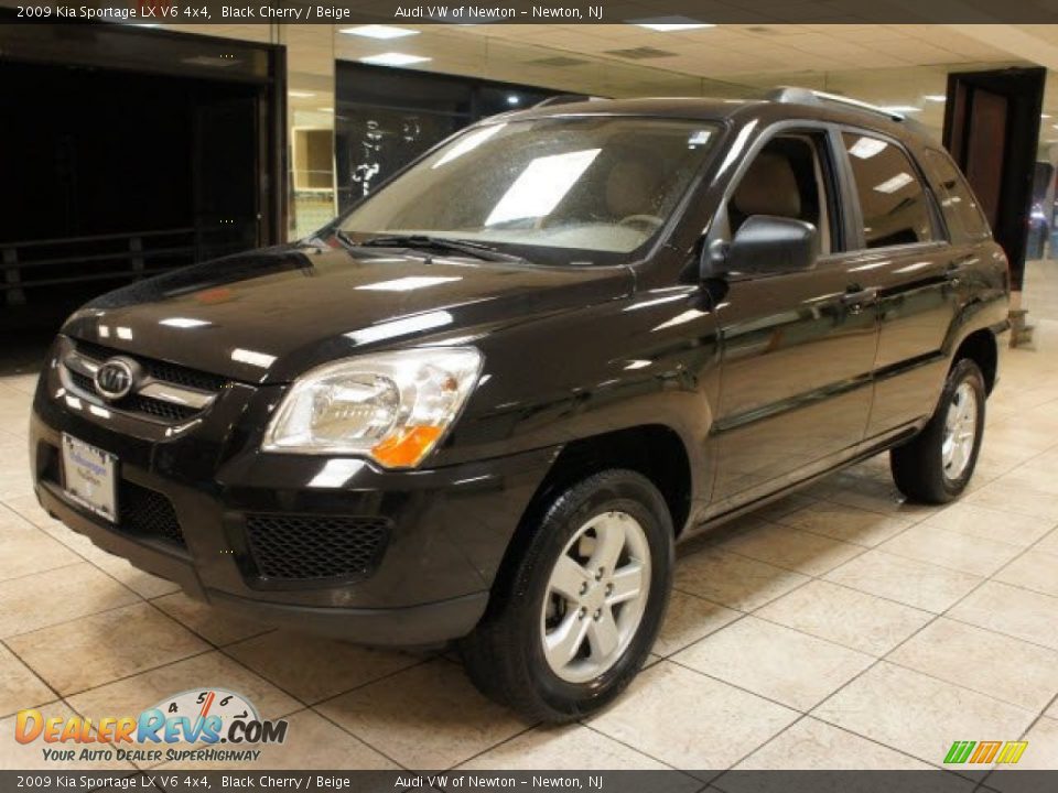 2009 Kia Sportage LX V6 4x4 Black Cherry / Beige Photo #7