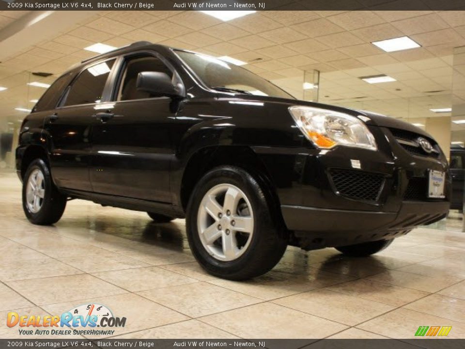 2009 Kia Sportage LX V6 4x4 Black Cherry / Beige Photo #10