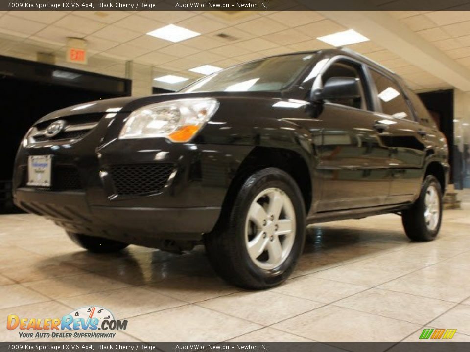 2009 Kia Sportage LX V6 4x4 Black Cherry / Beige Photo #12