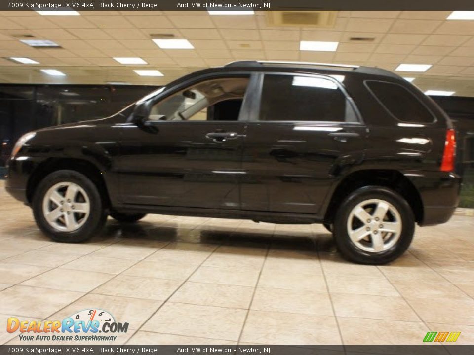 2009 Kia Sportage LX V6 4x4 Black Cherry / Beige Photo #13