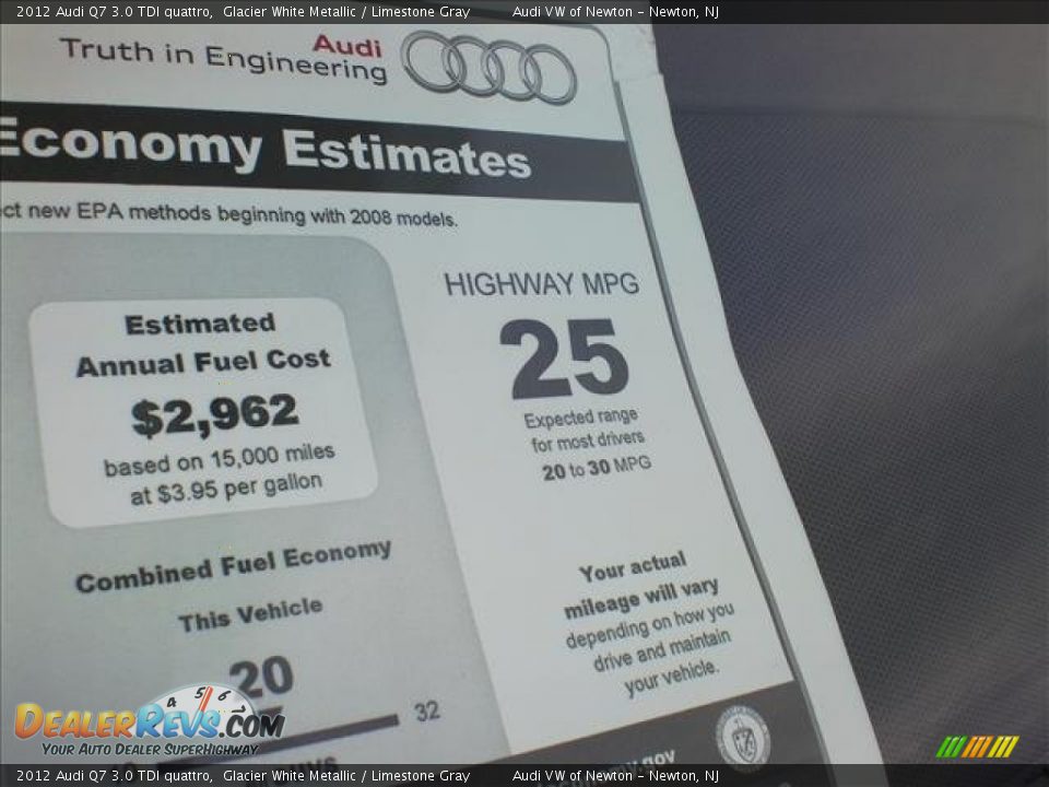 2012 Audi Q7 3.0 TDI quattro Window Sticker Photo #12