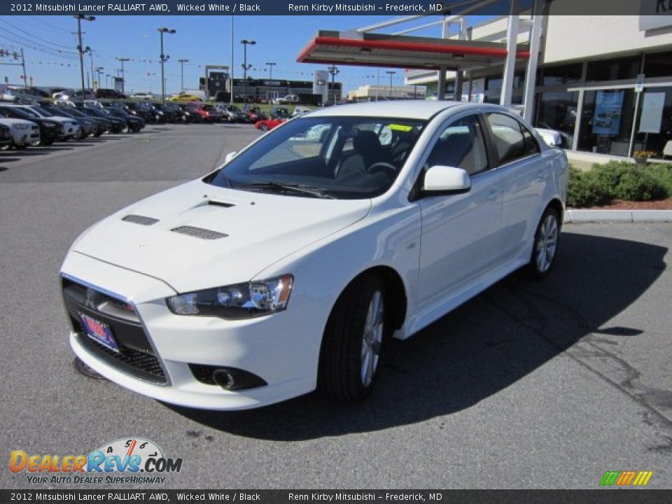 2012 Mitsubishi Lancer RALLIART AWD Wicked White / Black Photo #1
