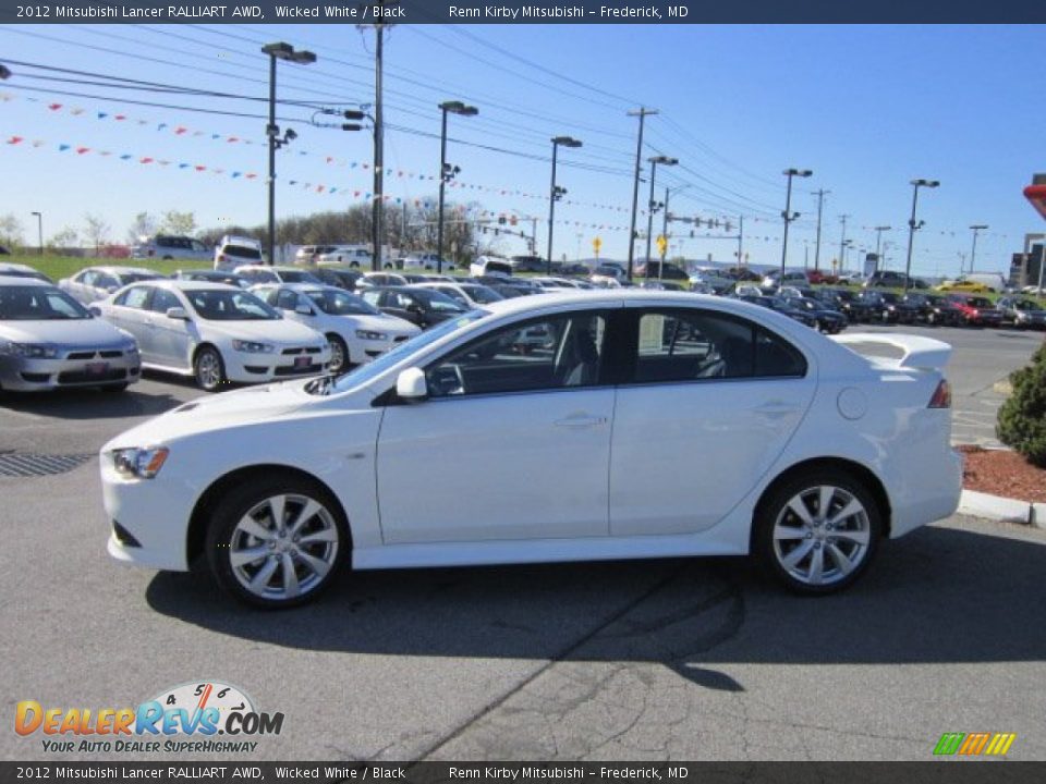 2012 Mitsubishi Lancer RALLIART AWD Wicked White / Black Photo #2