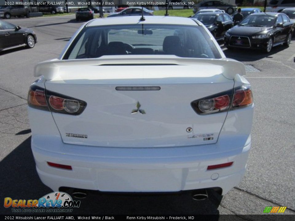 2012 Mitsubishi Lancer RALLIART AWD Wicked White / Black Photo #4