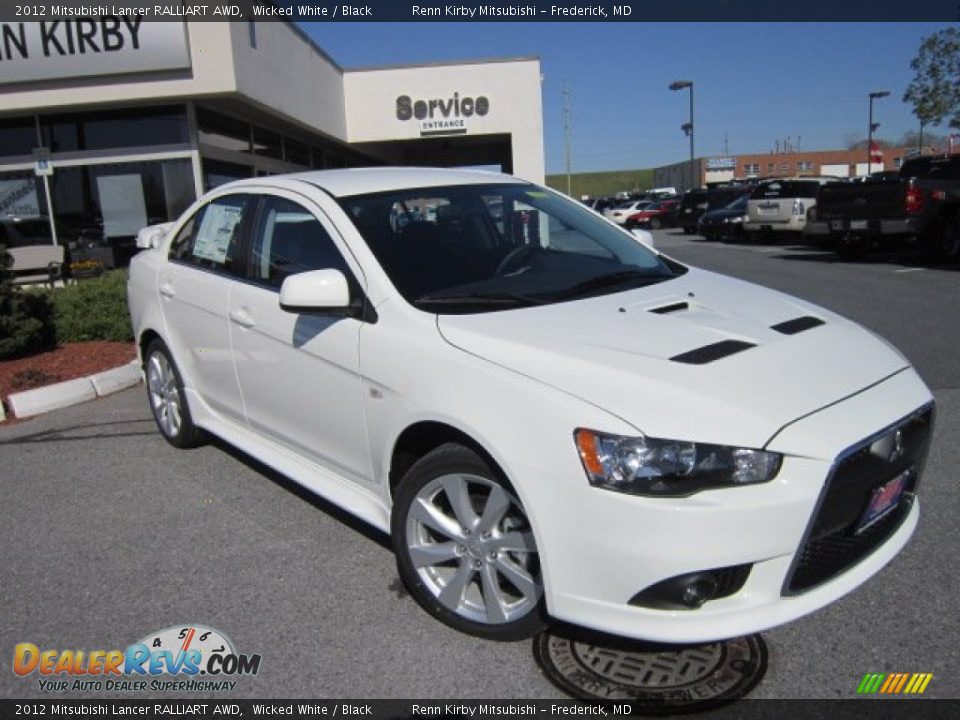 2012 Mitsubishi Lancer RALLIART AWD Wicked White / Black Photo #8