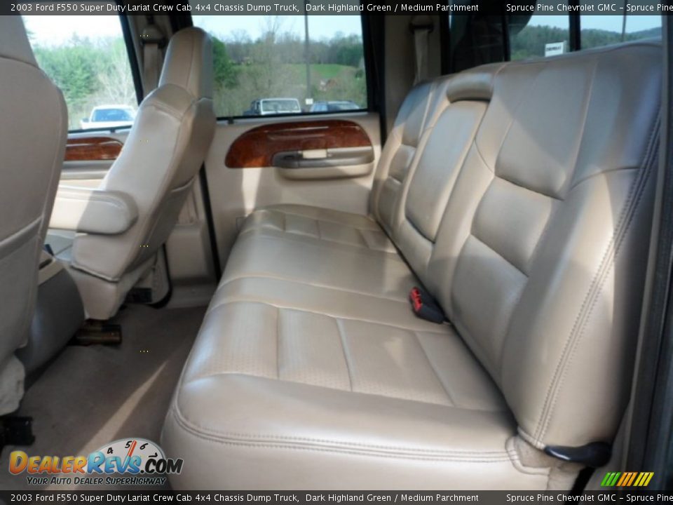 Medium Parchment Interior - 2003 Ford F550 Super Duty Lariat Crew Cab 4x4 Chassis Dump Truck Photo #23