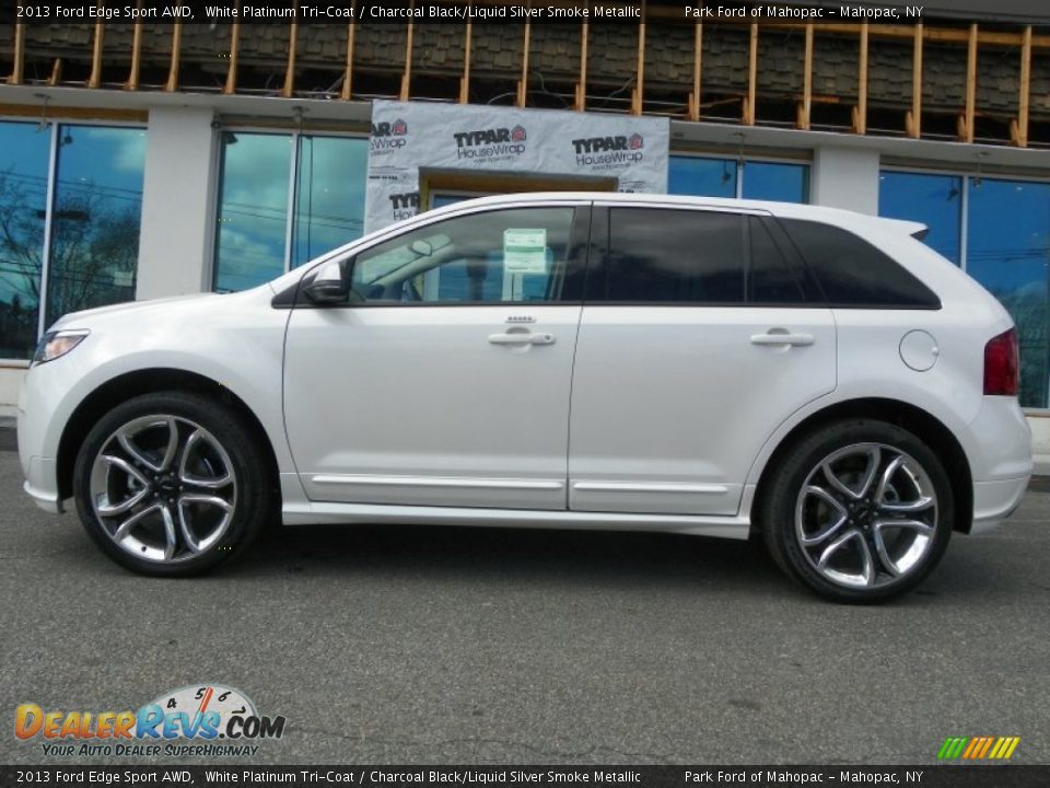 2013 Ford Edge Sport AWD White Platinum Tri-Coat / Charcoal Black/Liquid Silver Smoke Metallic Photo #1