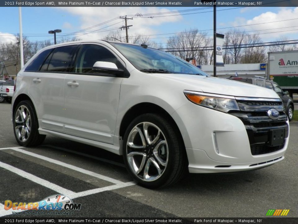 2013 Ford Edge Sport AWD White Platinum Tri-Coat / Charcoal Black/Liquid Silver Smoke Metallic Photo #4