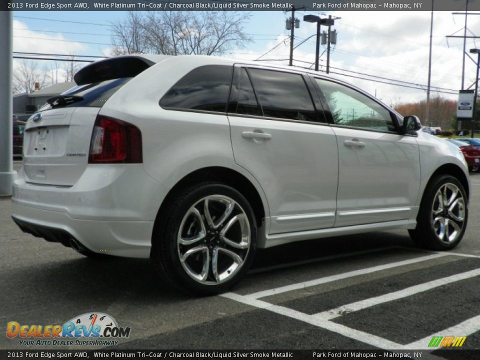 2013 Ford Edge Sport AWD White Platinum Tri-Coat / Charcoal Black/Liquid Silver Smoke Metallic Photo #6