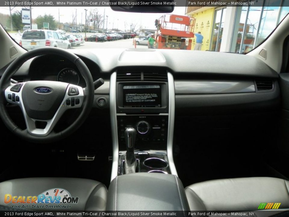 2013 Ford Edge Sport AWD White Platinum Tri-Coat / Charcoal Black/Liquid Silver Smoke Metallic Photo #21